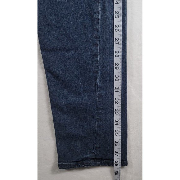 Democracy Embroidered Floral Girlfriend Jeans Size 8 Mid Rise Dark Blue Denim - Picture 14 of 16